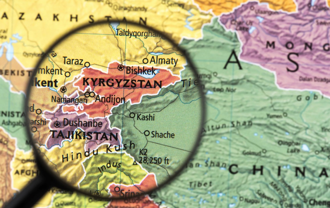 Киргизия на карте Азии